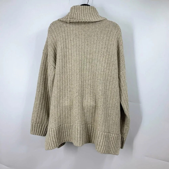 Madewell Women's Ribbed Merino Wool Alpaca Turtleneck Tunic‎ Sweater Size XL - Picture 3 of 12